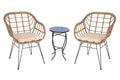 Faux Rattan Basket Chair set with Mosaic accent table-B2130XW2127LB