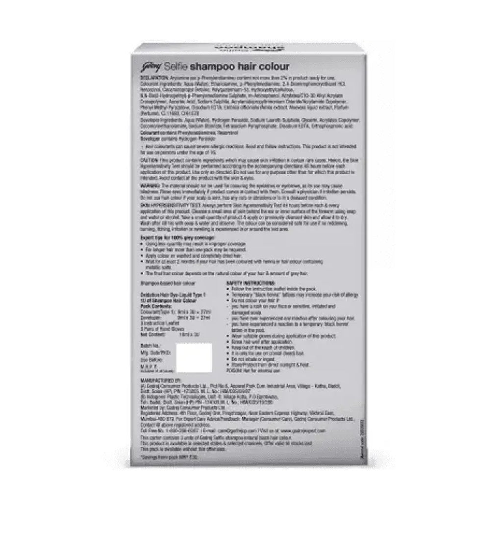 Godrej Selfie 5 Minute Shampoo Hair Colour (Pack Of 3)