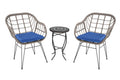 Faux Rattan Basket Chair set with Mosaic accent table-D2129XW2127GY
