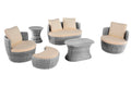 Outdoor 6-piece Conversation Set with Ottoman - Grey - Beige