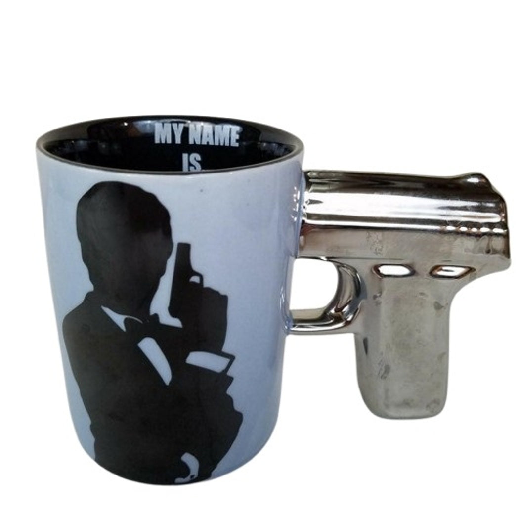 Secret Agent Coffee Mug, "MY NAME IS." Printed Inside, 11oz
