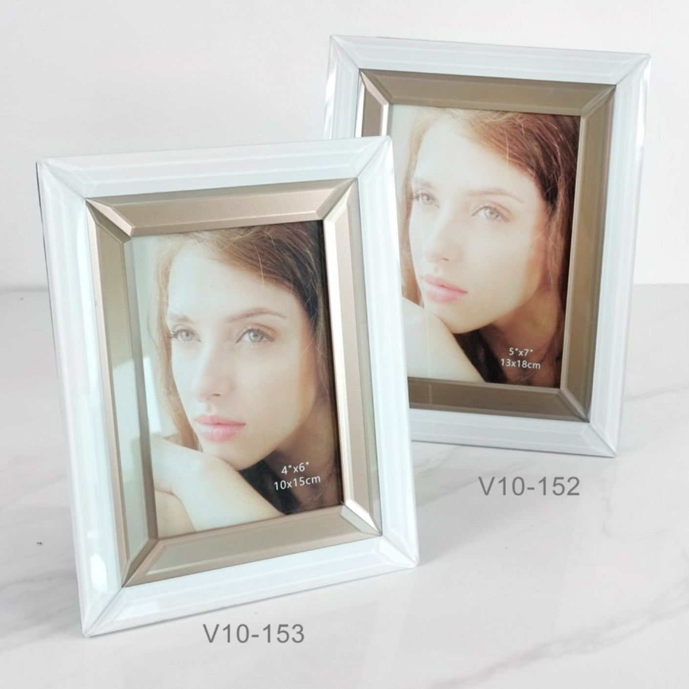 Mirrored Photo Frame with Rose Gold 5 x 7"