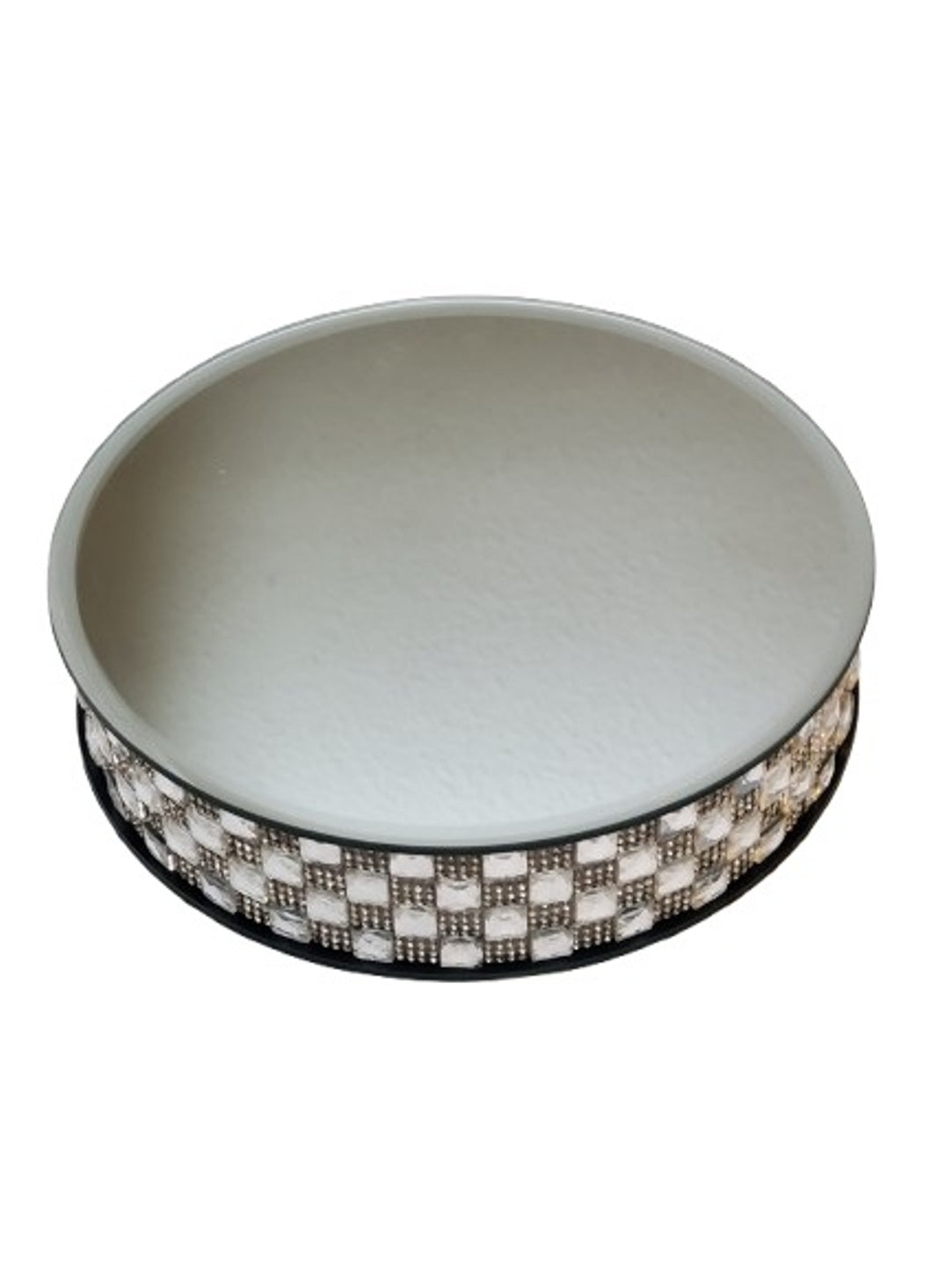 Vanity Tray with Mirror Base 8" dia.