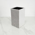 Silver Ceramic Square Vase 5x5x8