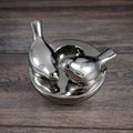 Shiny Black Ceramic Tea Light Holder with Birds Design 5x5x4"