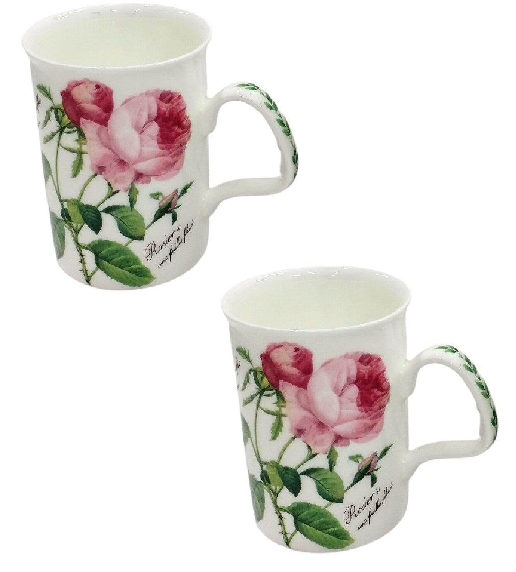 Roy Kirkham Lancaster Mug-Redoute Rose - set of 2 - Large Rose