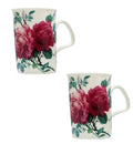 Roy Kirkham Lancaster Mug-English Rose- Red Rose, Set of 2