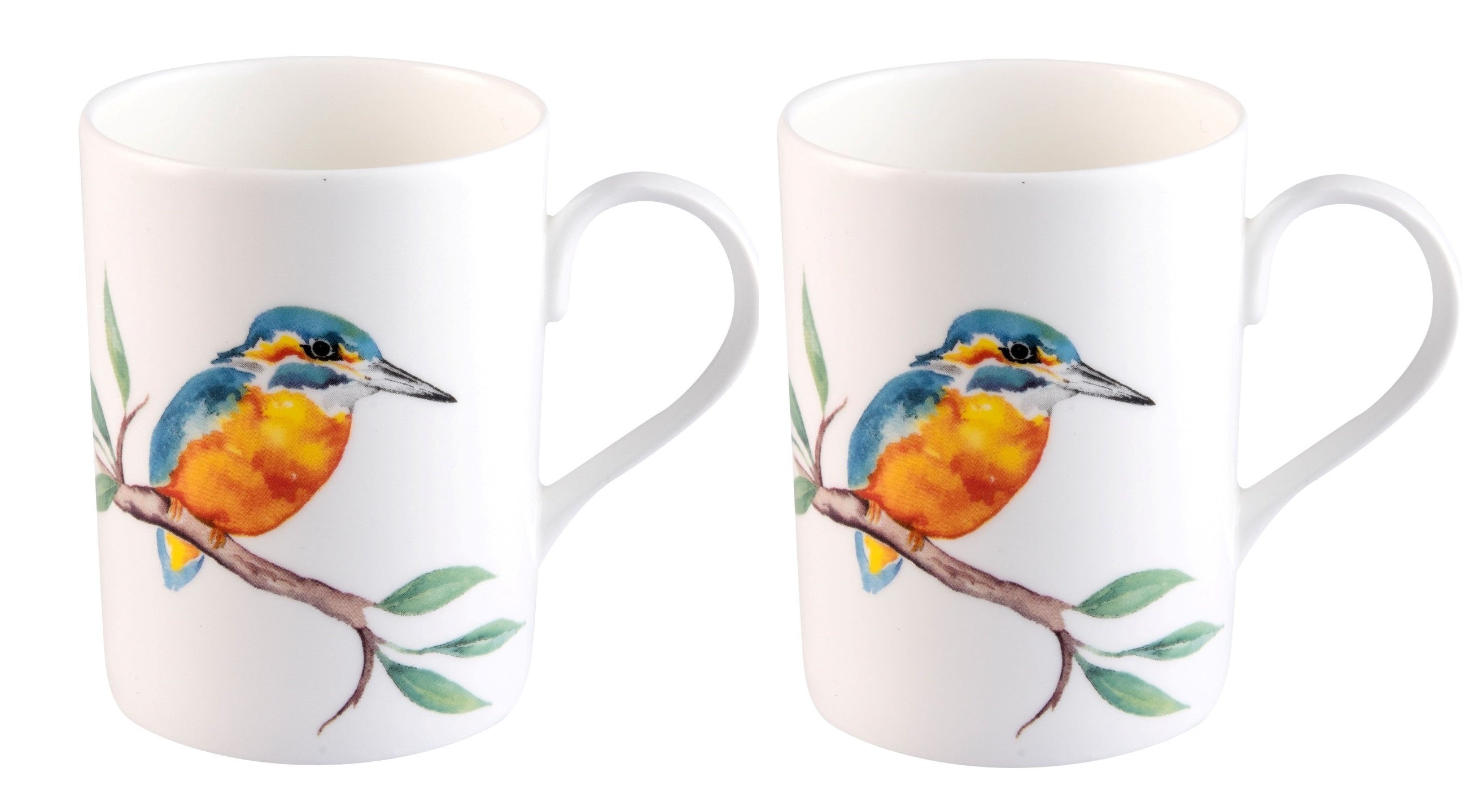 Roy Kirkham Lucy Mugs - King Fisher Glory Set of 2, Orange Color