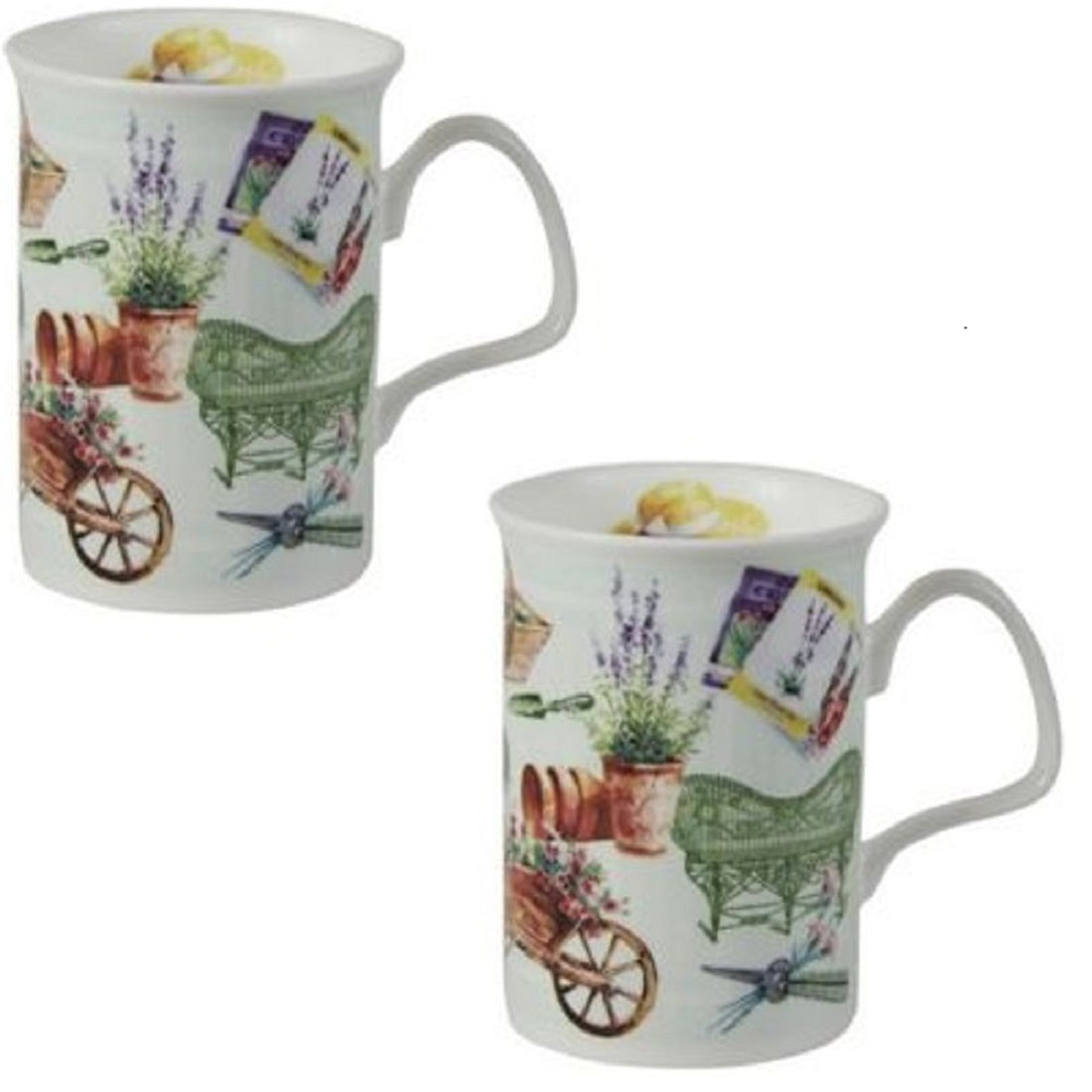Roy Kirkham Lancaster Mug -IN THE GARDEN, Set of 2, Flower design