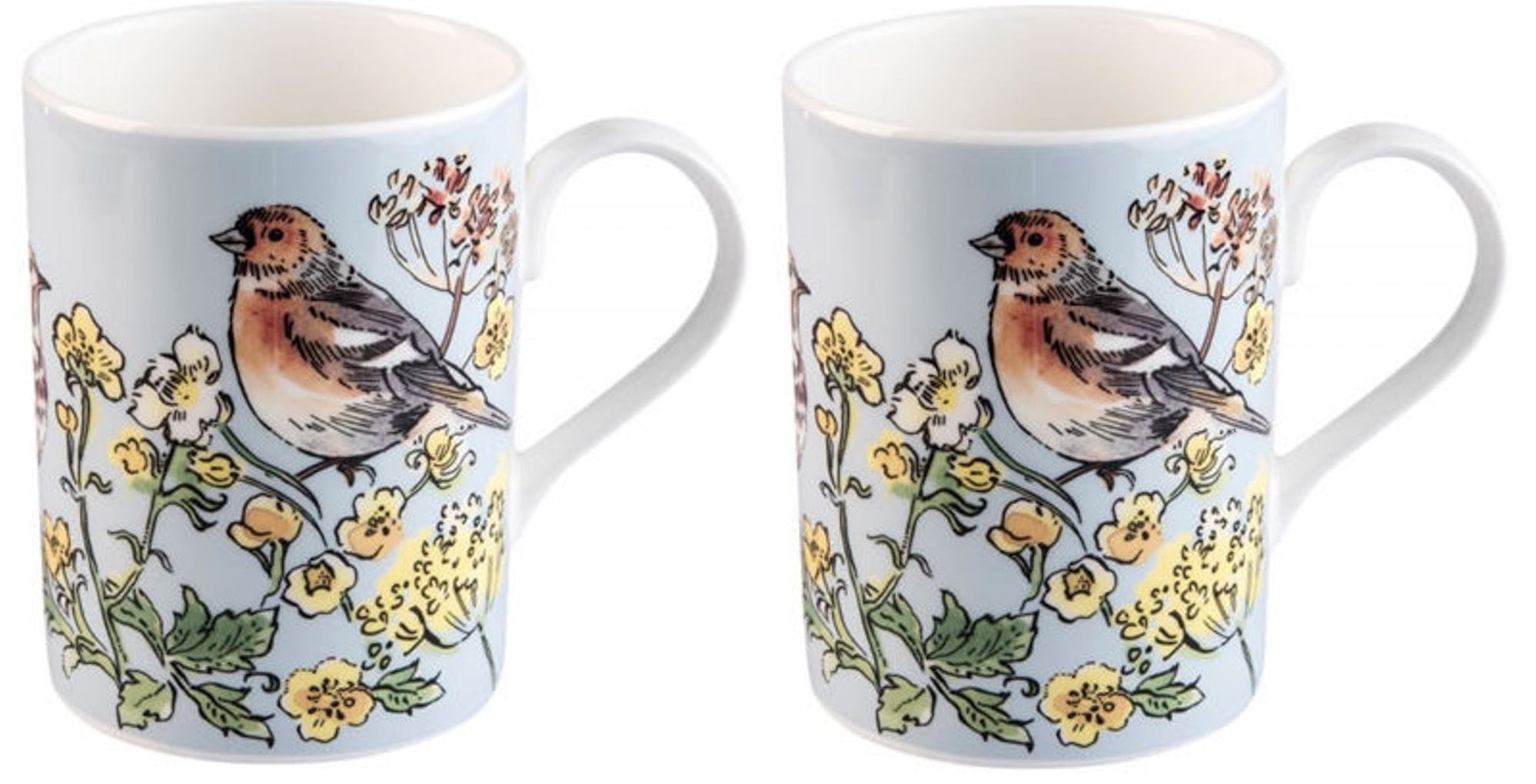 Roy Kirkham Lucy Mugs - Morning Chorus Set of 2, Design: Brown Bird