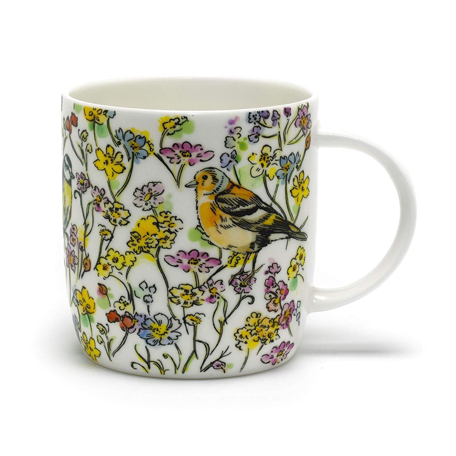 Roy Kirkham Sophie Mugs - Morning  Meadow Birds Set of 6, Bone China Ceramic, Made in England