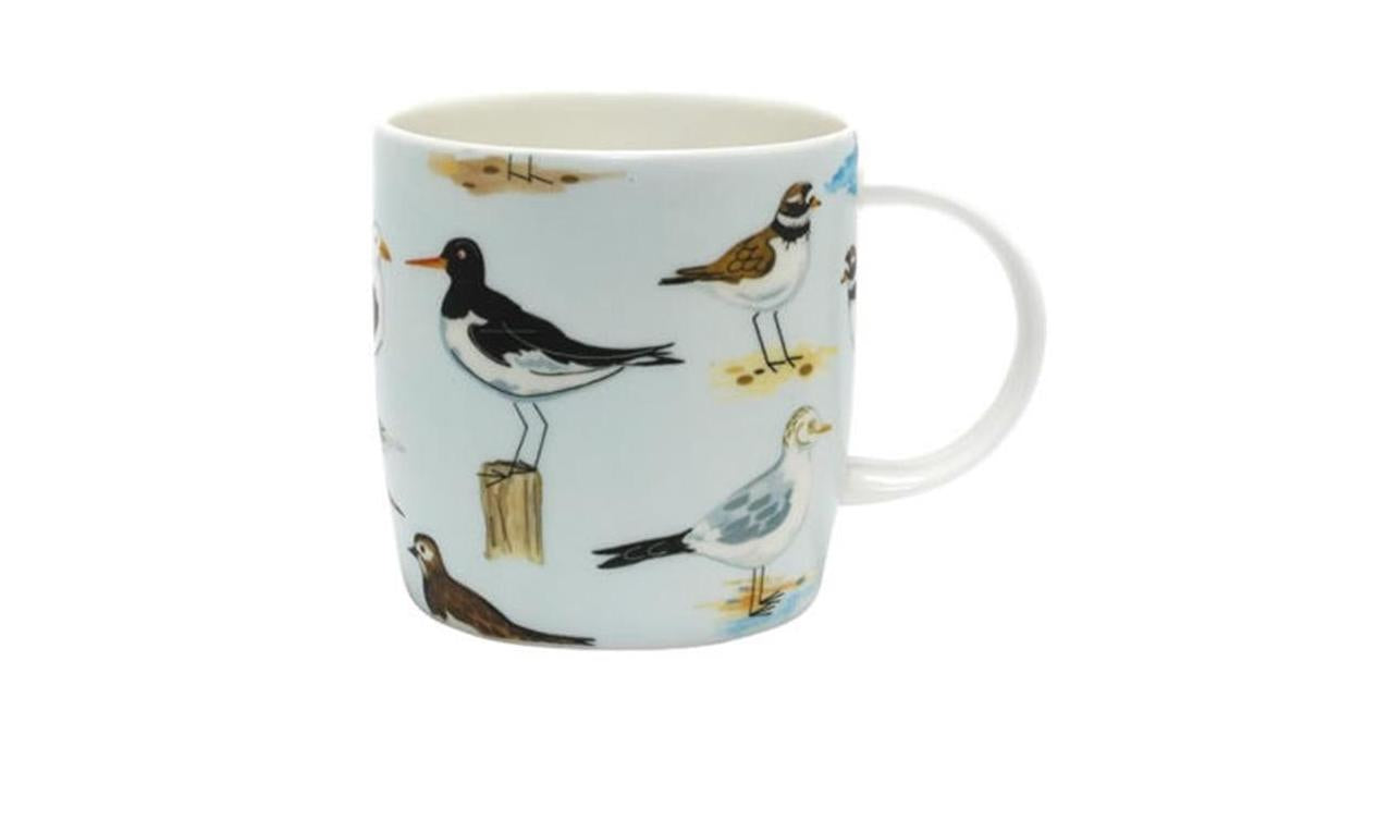 Roy Kirkham Sophie Mugs - Seashore Set of 6, Bone China Ceramic, Made in England