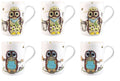 Roy Kirkham Lucy Mugs - Life's A Hoot Set of 6, Bone China Ceramic, Made in England