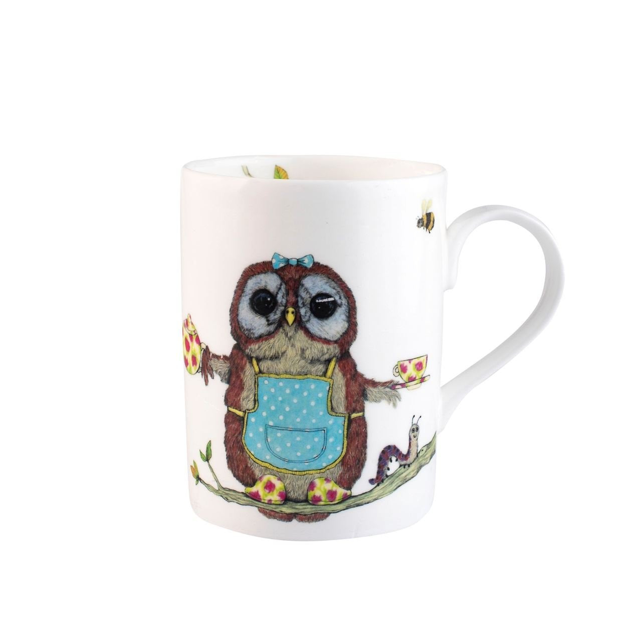 Roy Kirkham Lucy Mugs - Life's A Hoot Set of 2, Design: Ribbon and Apron