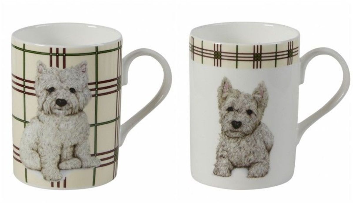Roy Kirkham Lucy  Mug - WESTIE, Set of 6, Bone China Ceramic, Made in England