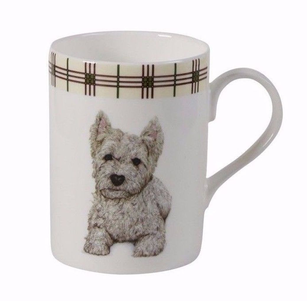 Roy Kirkham Lucy Mug - WESTIE, Set of 2, Color: White