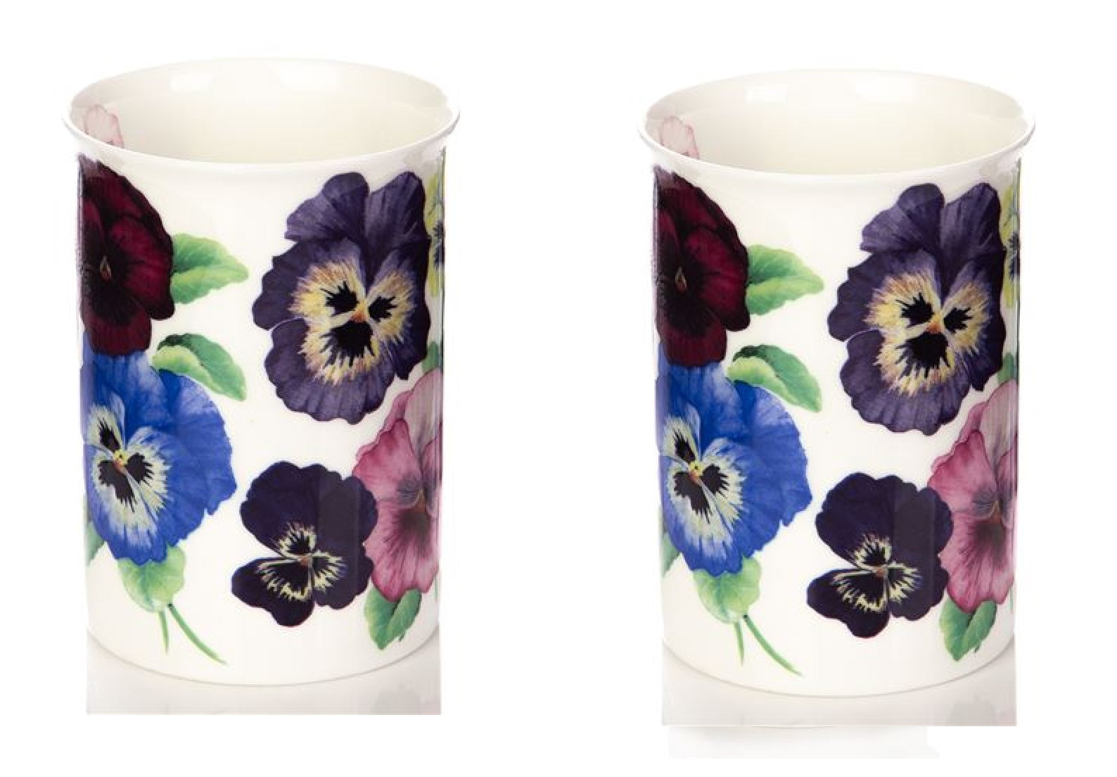 Roy Kirkham Lancaster Mug - Pansy, Set of 2; Color: Red and Brown