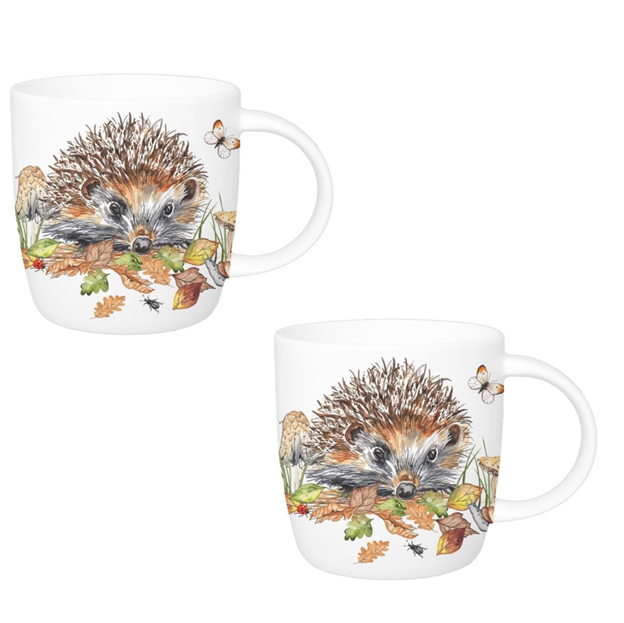 Roy Kirkham SOPHIE MUG - HEDGEHOGS, Set of 2, Large Hedgehog