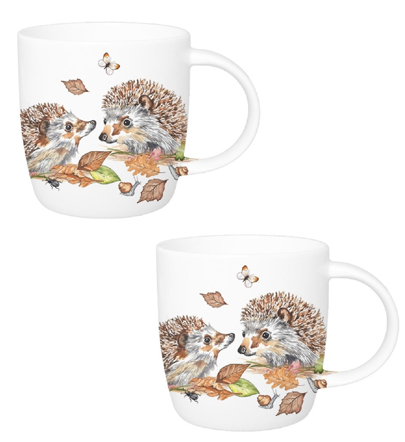 Roy Kirkham SOPHIE MUG - HEDGEHOGS, Set of 2, Two Small Hedgehogs
