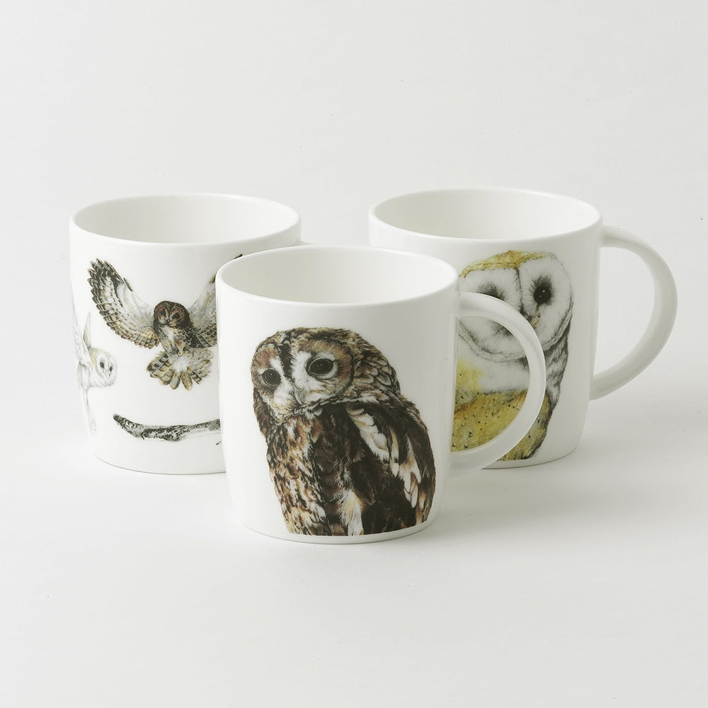 Roy Kirkham SOPHIE MUG - OWLS, Set of 6, Bone China Ceramic, Made in England