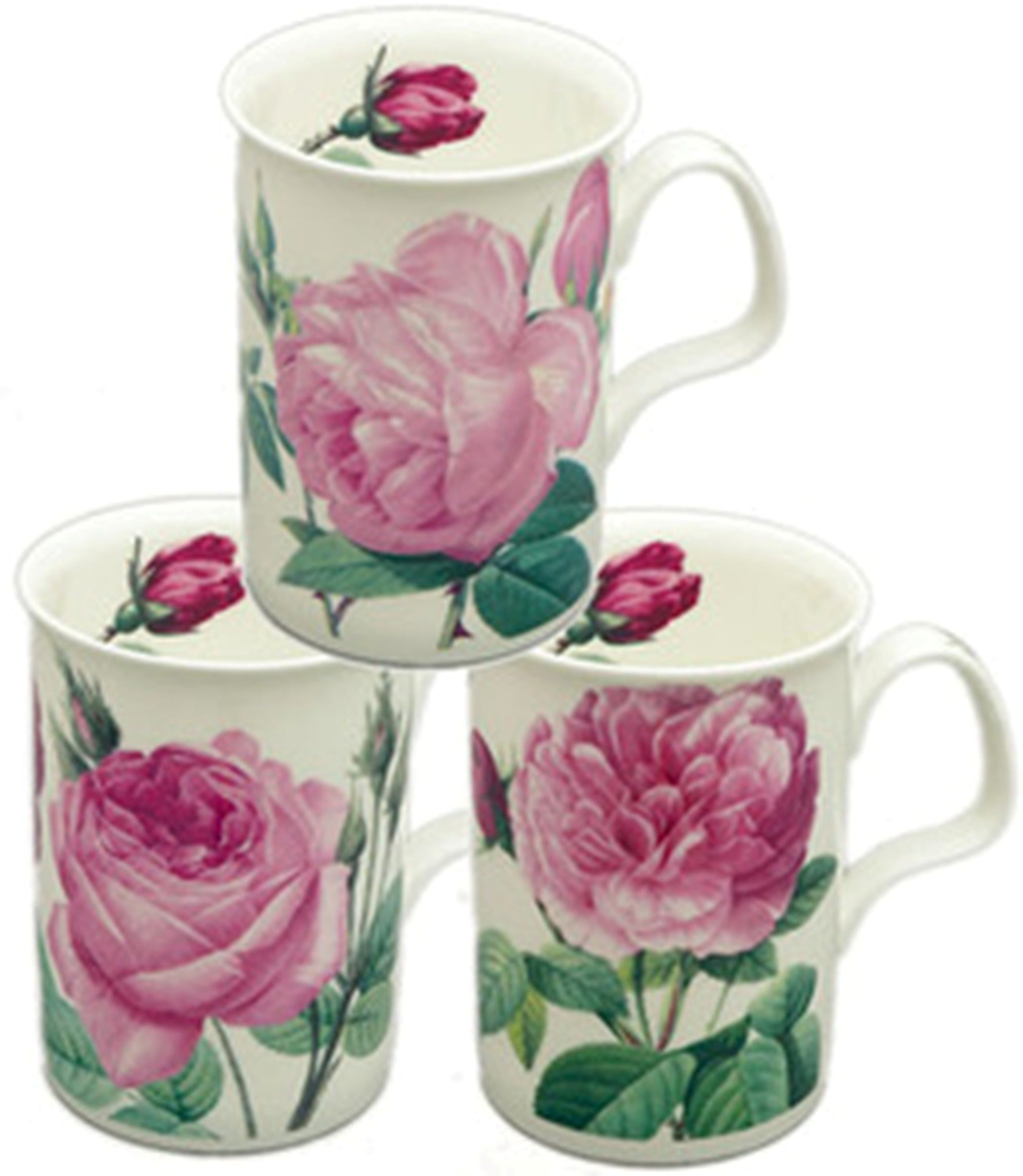 Roy Kirkham Lancaster Mug - Les Roses Set of 6, Bone China Ceramic Made in England