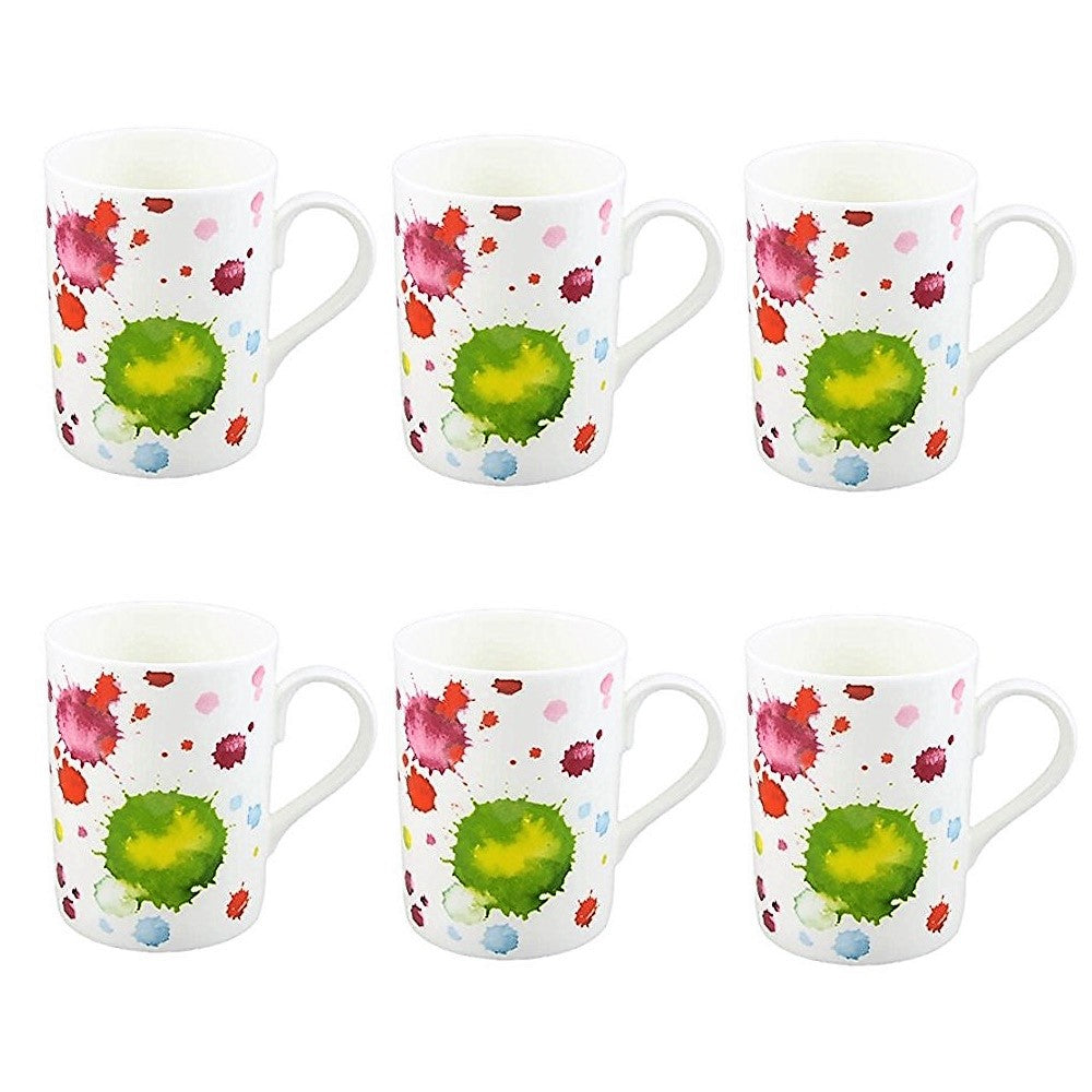 Roy Kirkham Lucy Mug - SPLASH, Set of 6, Bone China Ceramic, Made in England