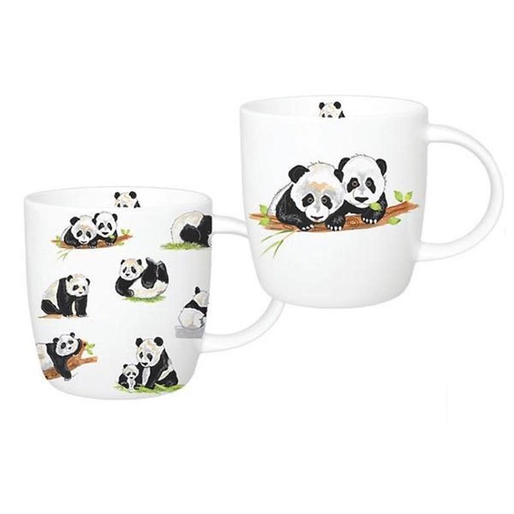 Roy Kirkham Panda Sophie Mug Set of 6, Bone China Ceramic, Made in England
