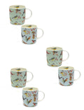 Roy Kirkham SOPHIE MUG - BIRD SONG, Set of 6, Bone China Ceramic, Made in England