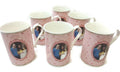 Roy Kirkham Anne Mug - Princess Charlotte Set of 6, Bone China Ceramic Made in England