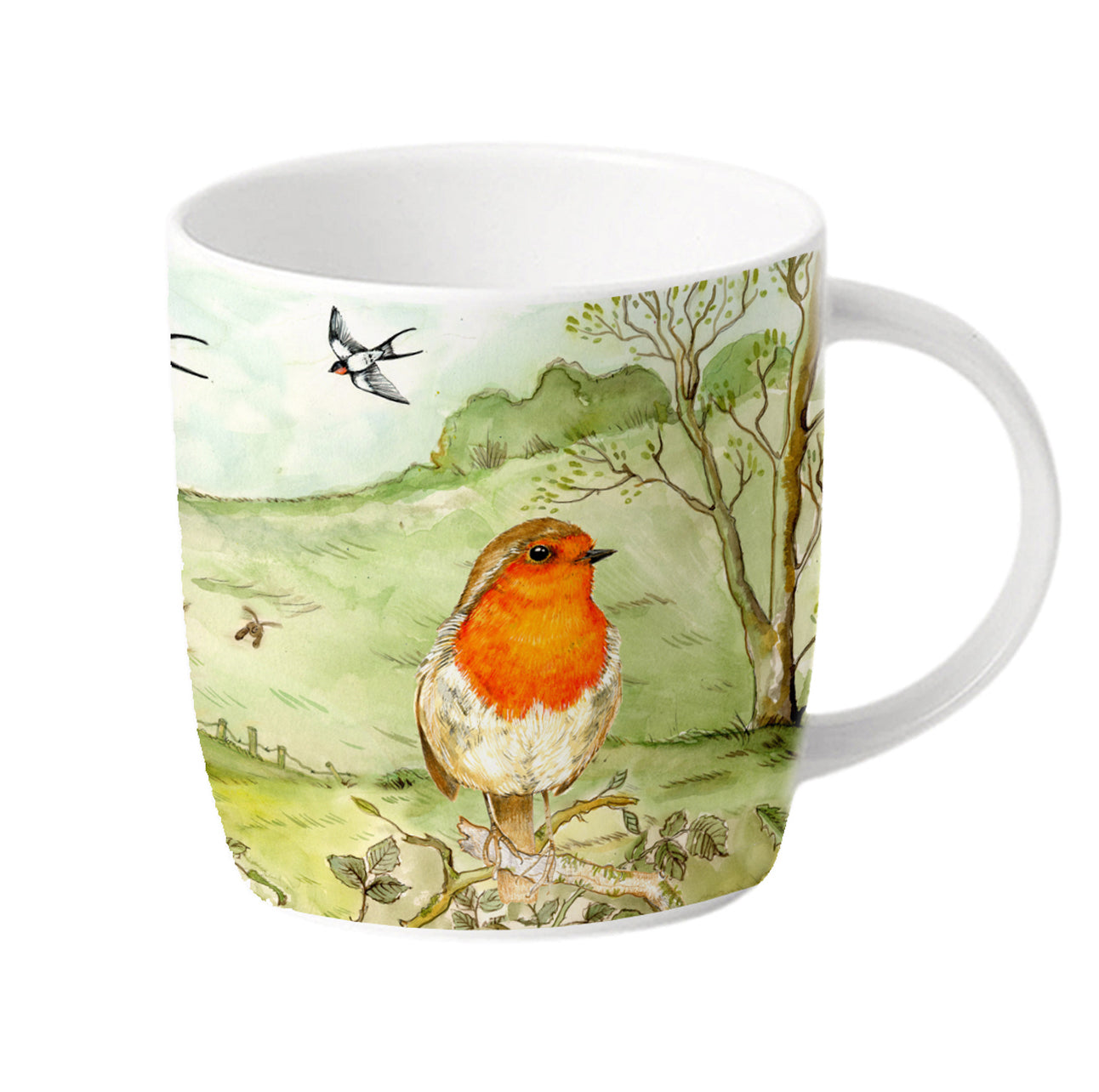 Roy Kirkham RSPB Winter Birds Set of 6 Sophie Mugs 380 ml Bone China Ceramics Made in England