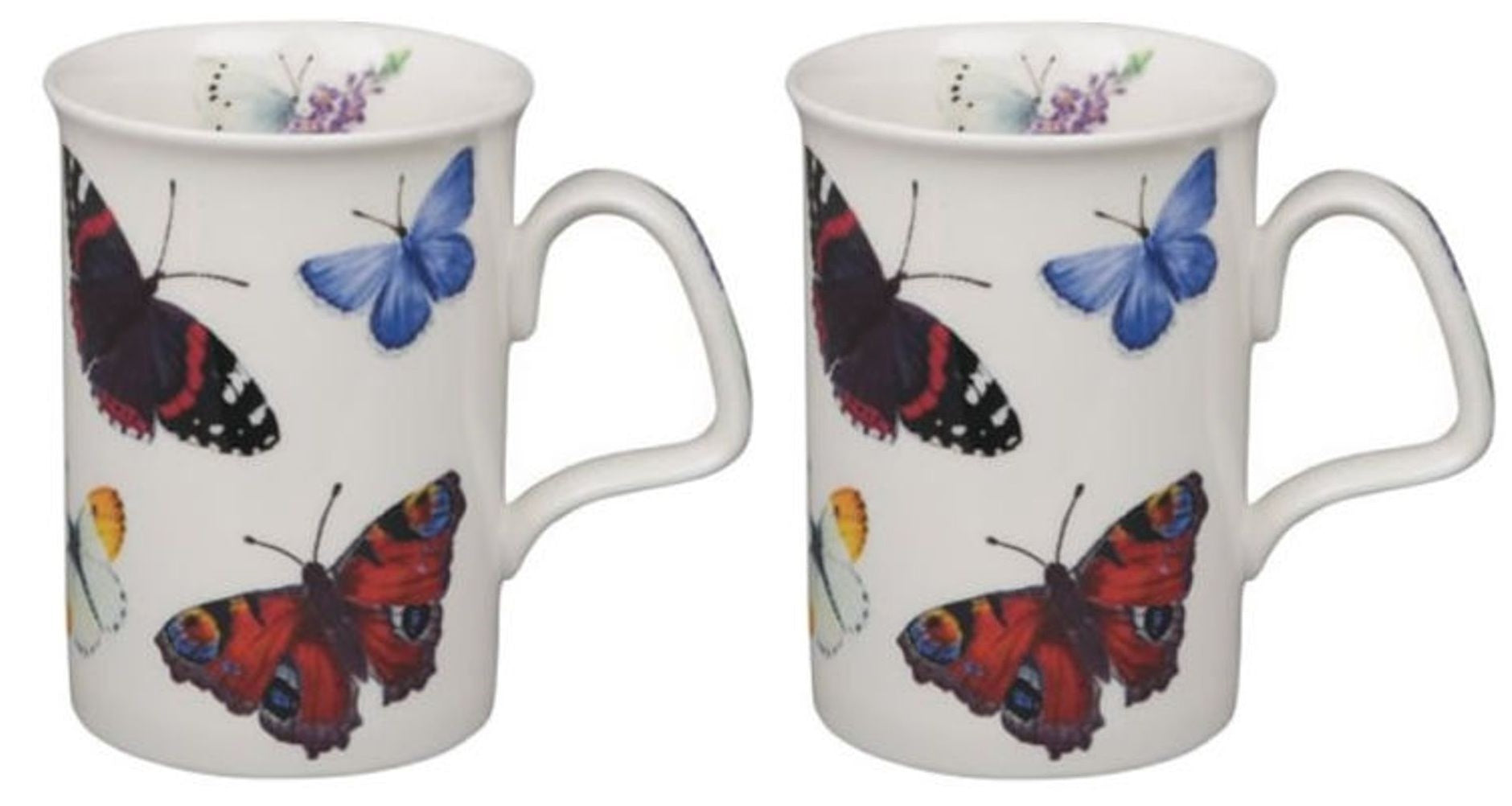 Roy Kirkham Lancaster Mug - Butterfly Garden Set of 2,Orange color Butterfly