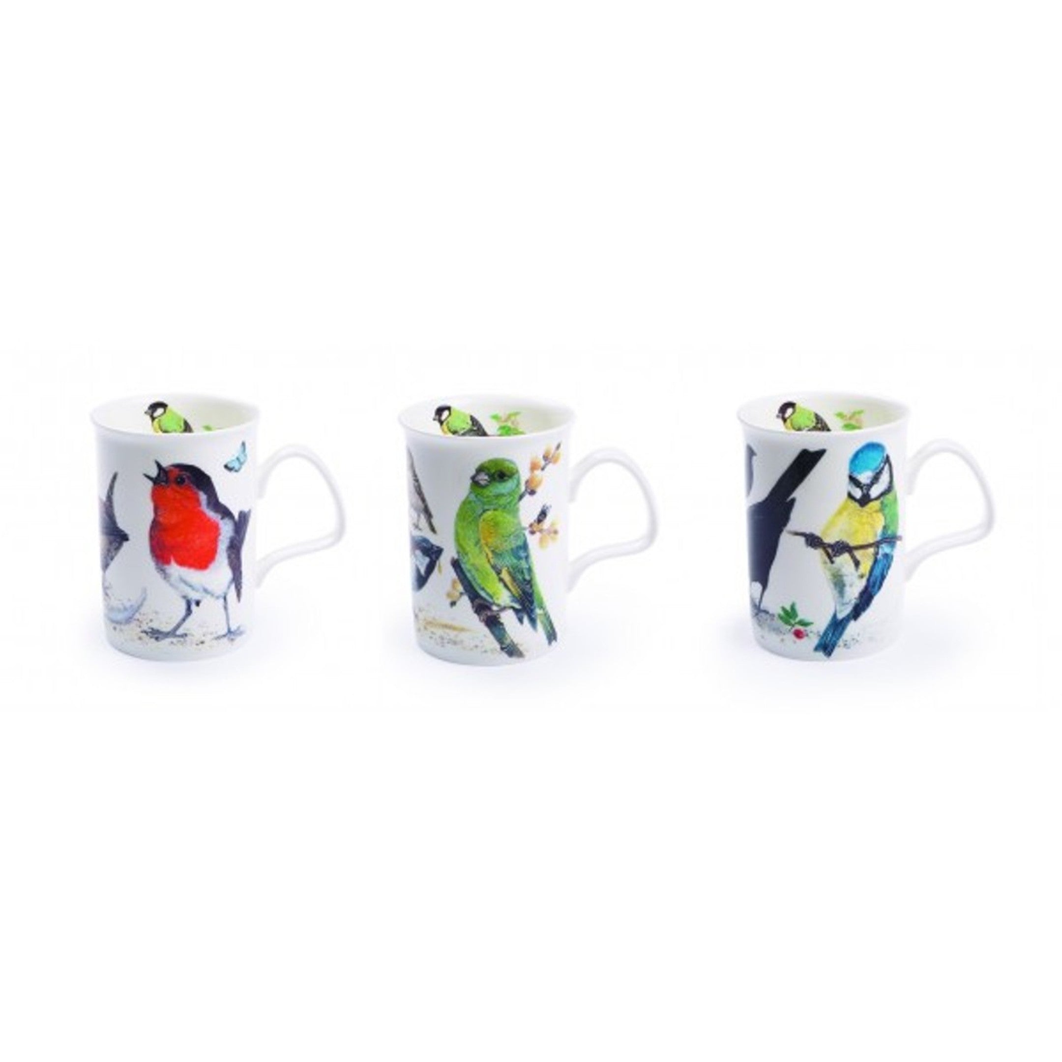 Roy Kirkham Lancaster Mug - Garden Birds Set of 6, Bone China Ceramic Made in England