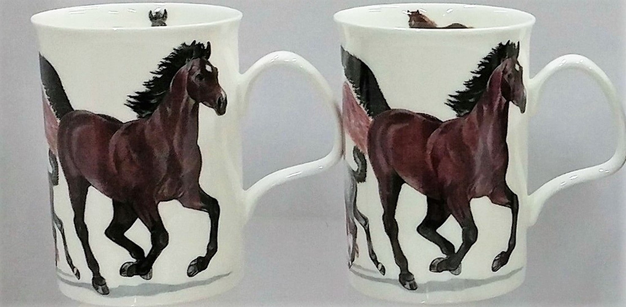 Roy Kirkham Lancaster Mug - Horses Set of 2, One Brown Horse