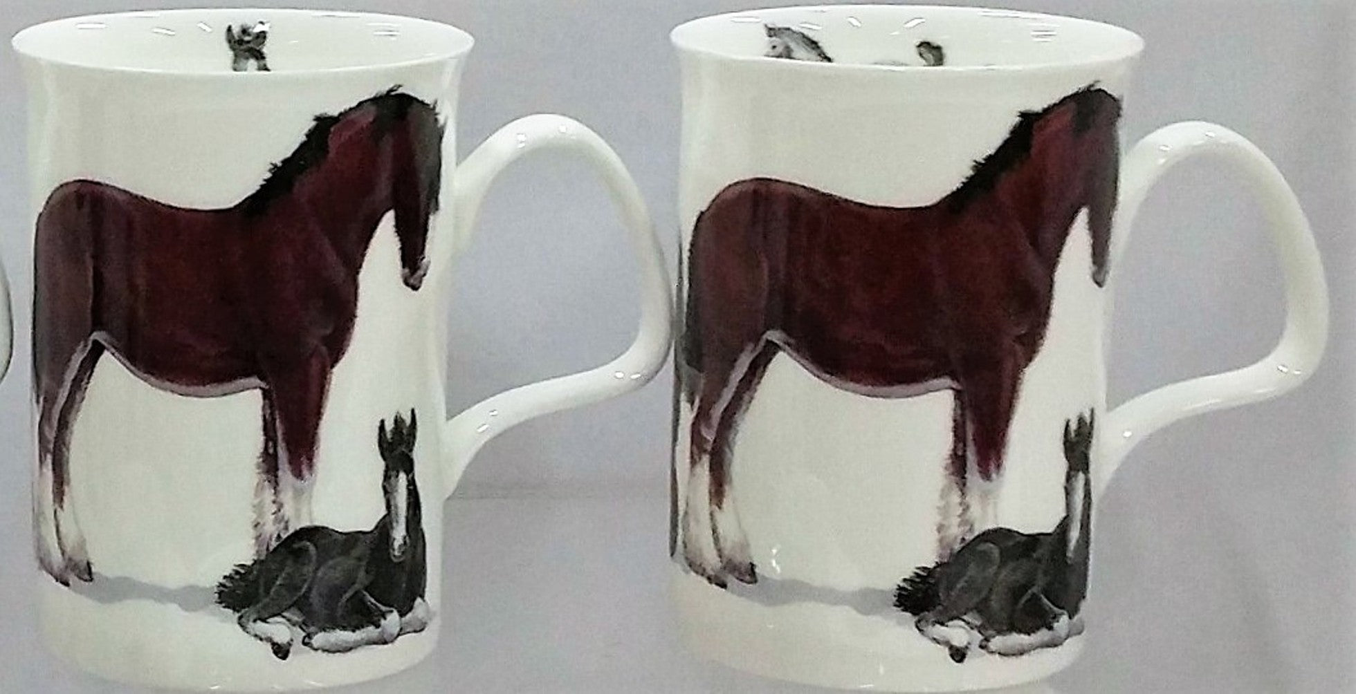 Roy Kirkham Lancaster Mug - Horses Set of 2,  Brown and Black Horses