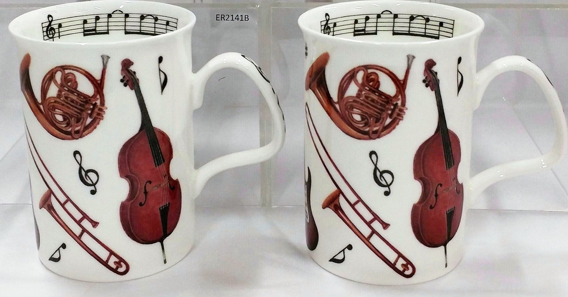 Roy Kirkham Lancaster Mug - Concert Set of 2, Brown Violin