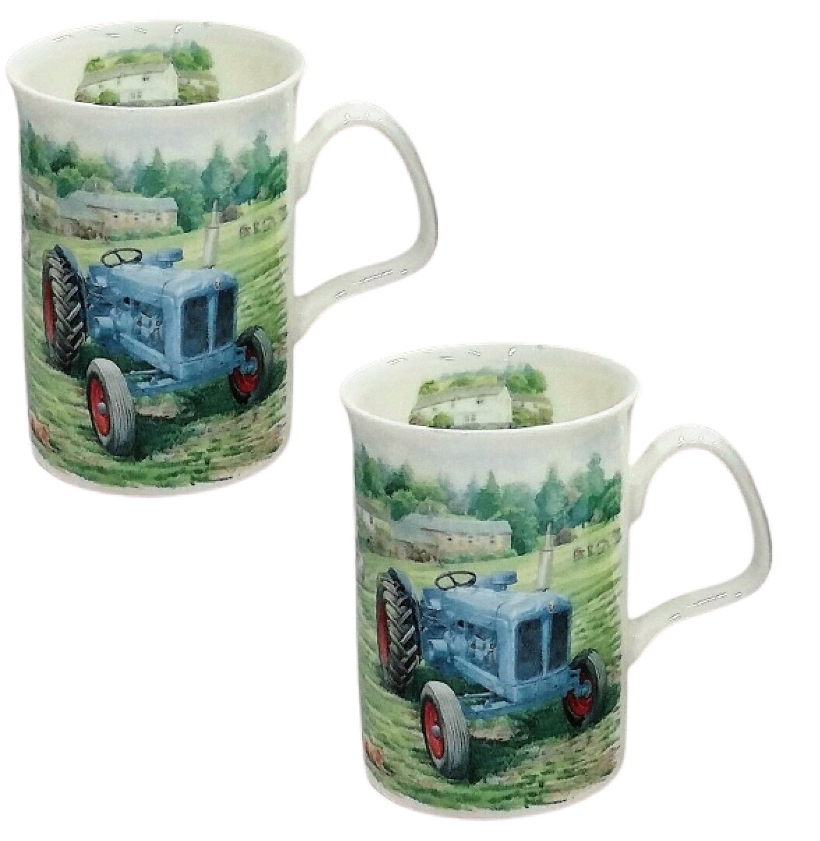 Roy Kirkham Lancaster Mug - Countryside Set of 2, Blue Tractor