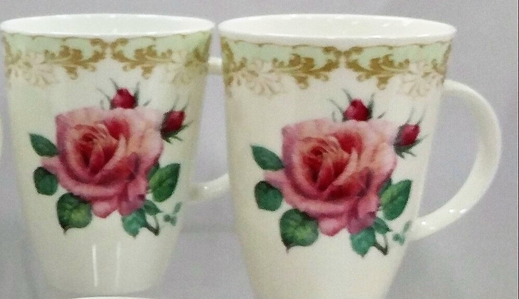 Roy Kirkham Louise Mug - Vintage Roses Set of 2, Green Color