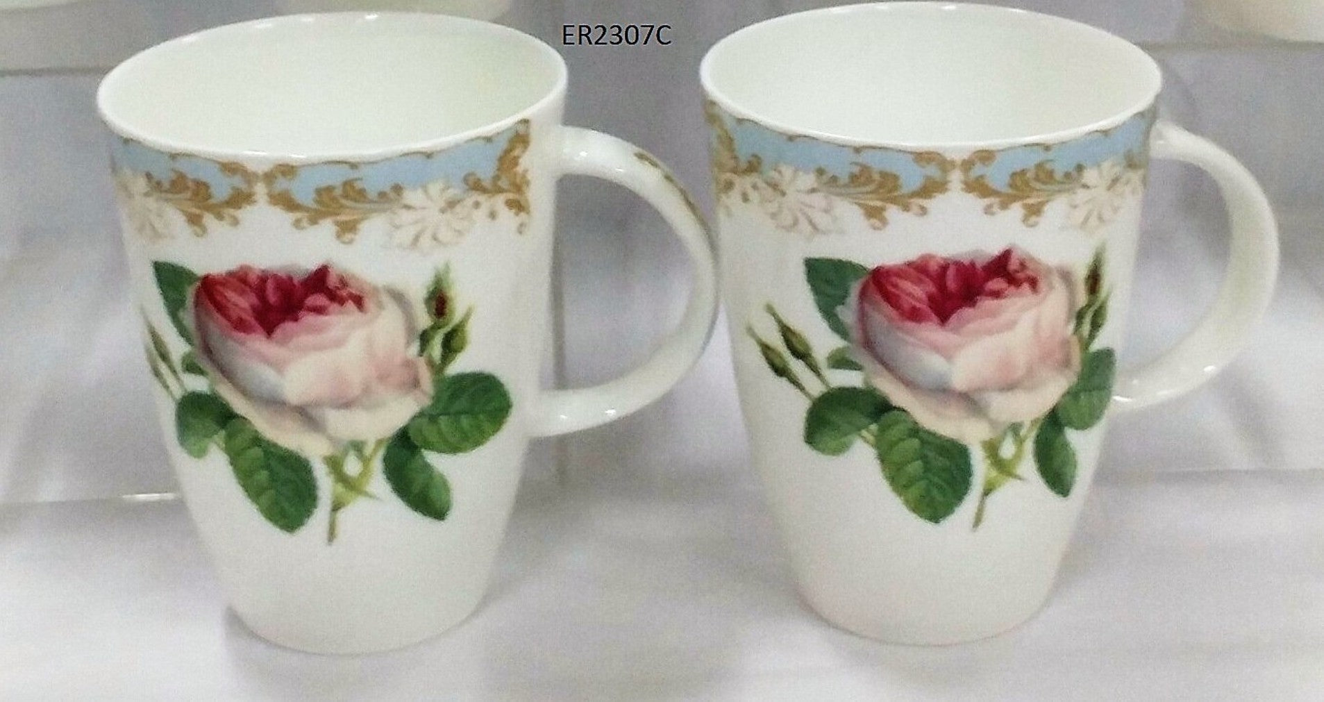 Roy Kirkham Louise Mug - Vintage Roses Set of 2, Blue Color