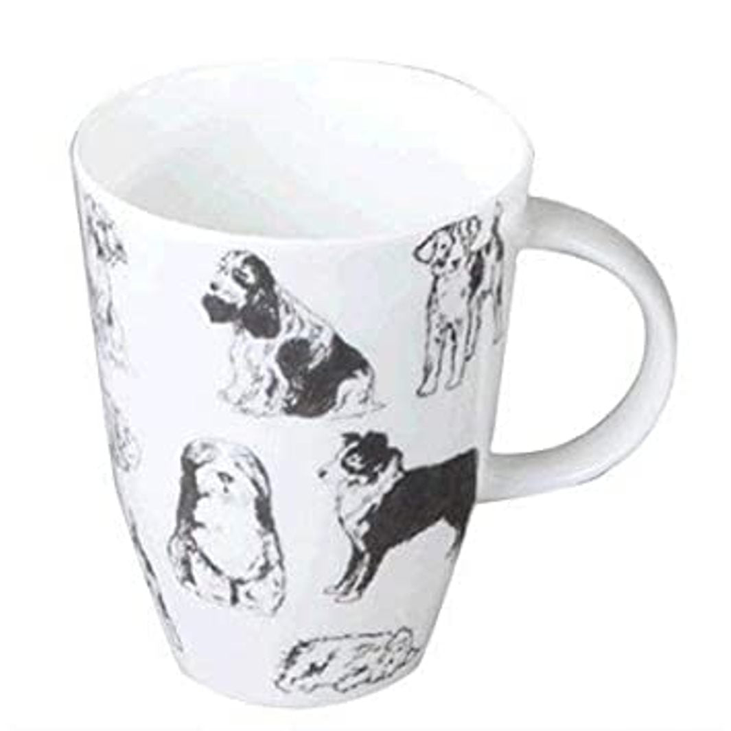 Roy Kirkham Louise Mug - Boundless Dogs Set of 6, Bone China Ceramic Made in England