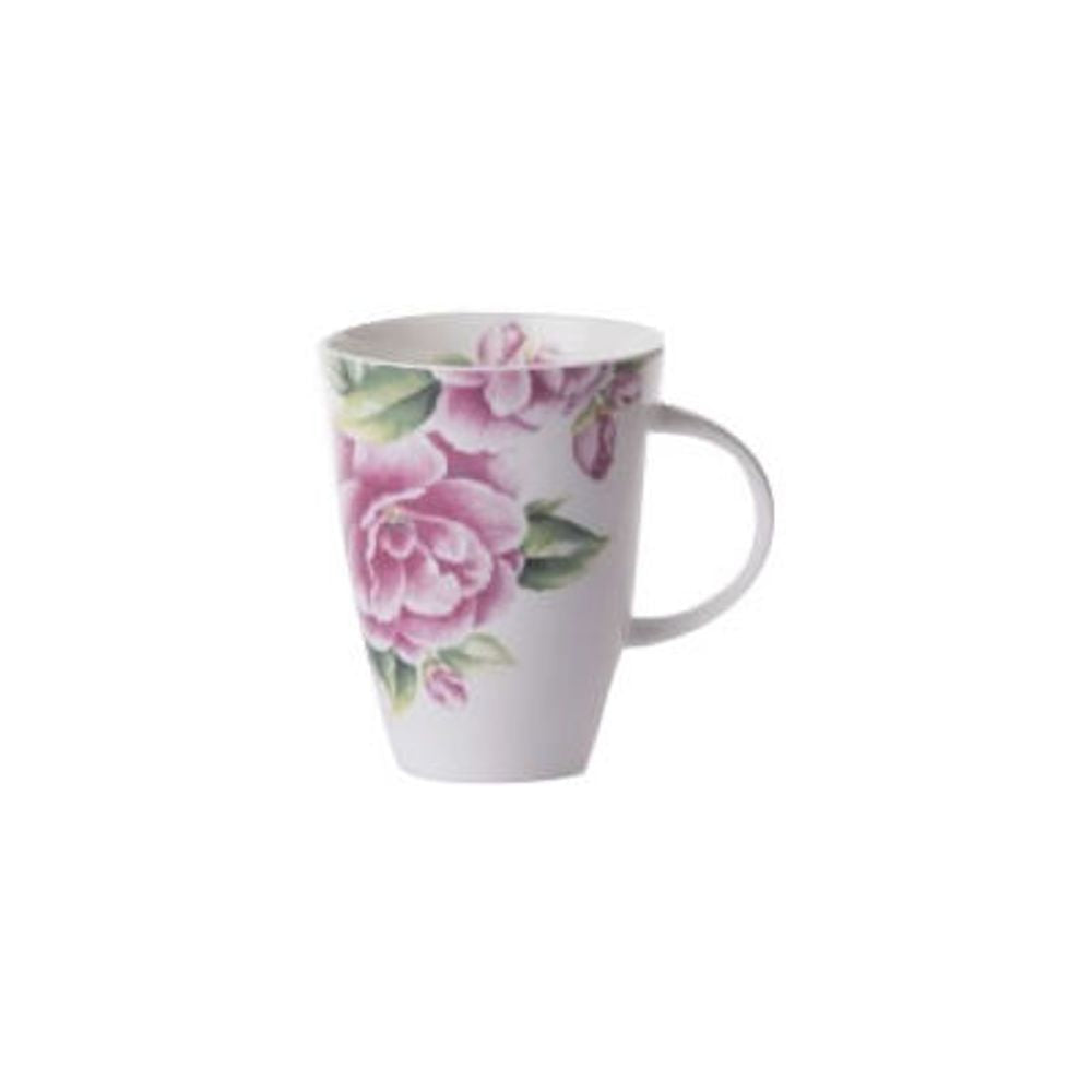 Roy Kirkham Louise Mugs - Camellia Set of 6, Bone China Ceramic, Made in England