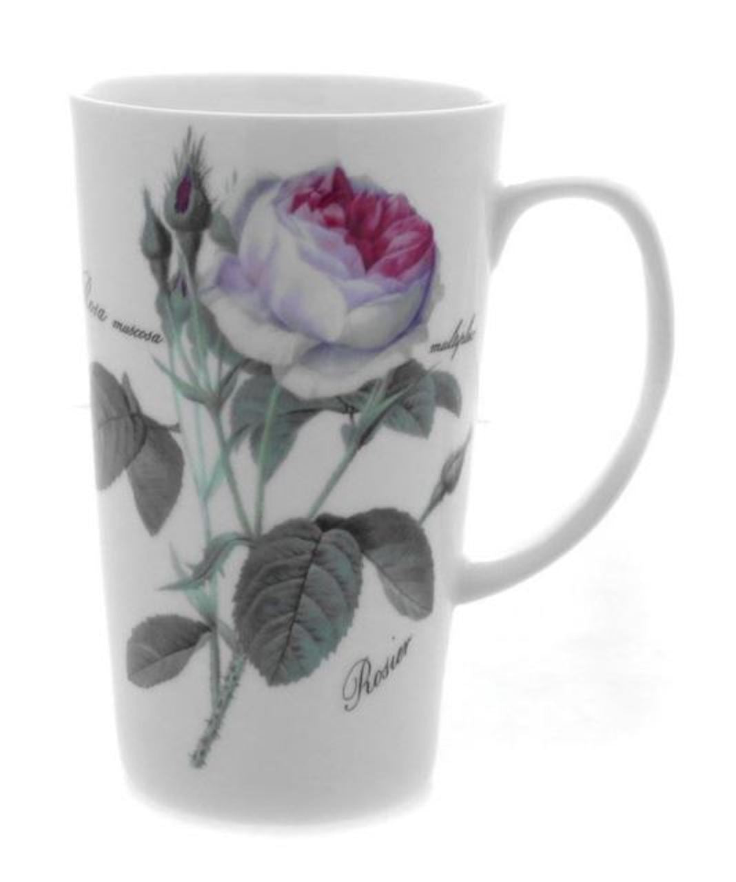 Roy Kirkham LATTE MUG 600 ML.-REDROSE - Set of 6, Bone China Made in England