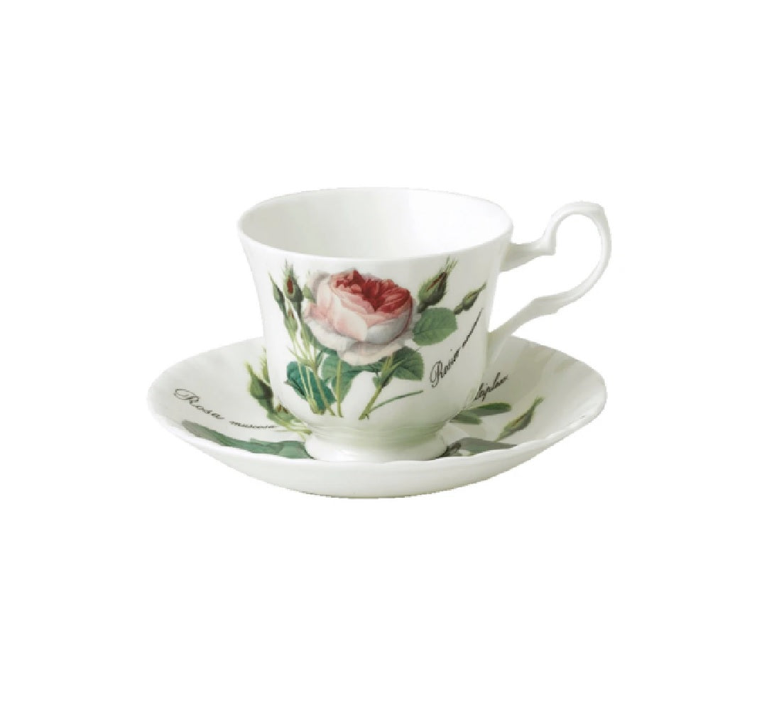 Roy Kirkham TEACUP&SAUCER - RED.ROSE, Bone China Made in England, Set of 2