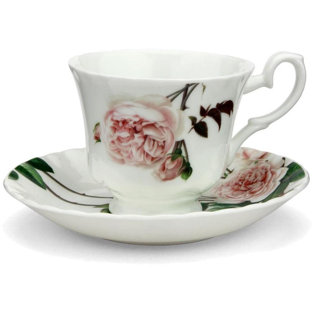 Roy Kirkham TEACUP & SAUCER-DAVE AUSTIN ENGLISH GROSE Bone China Set of 2