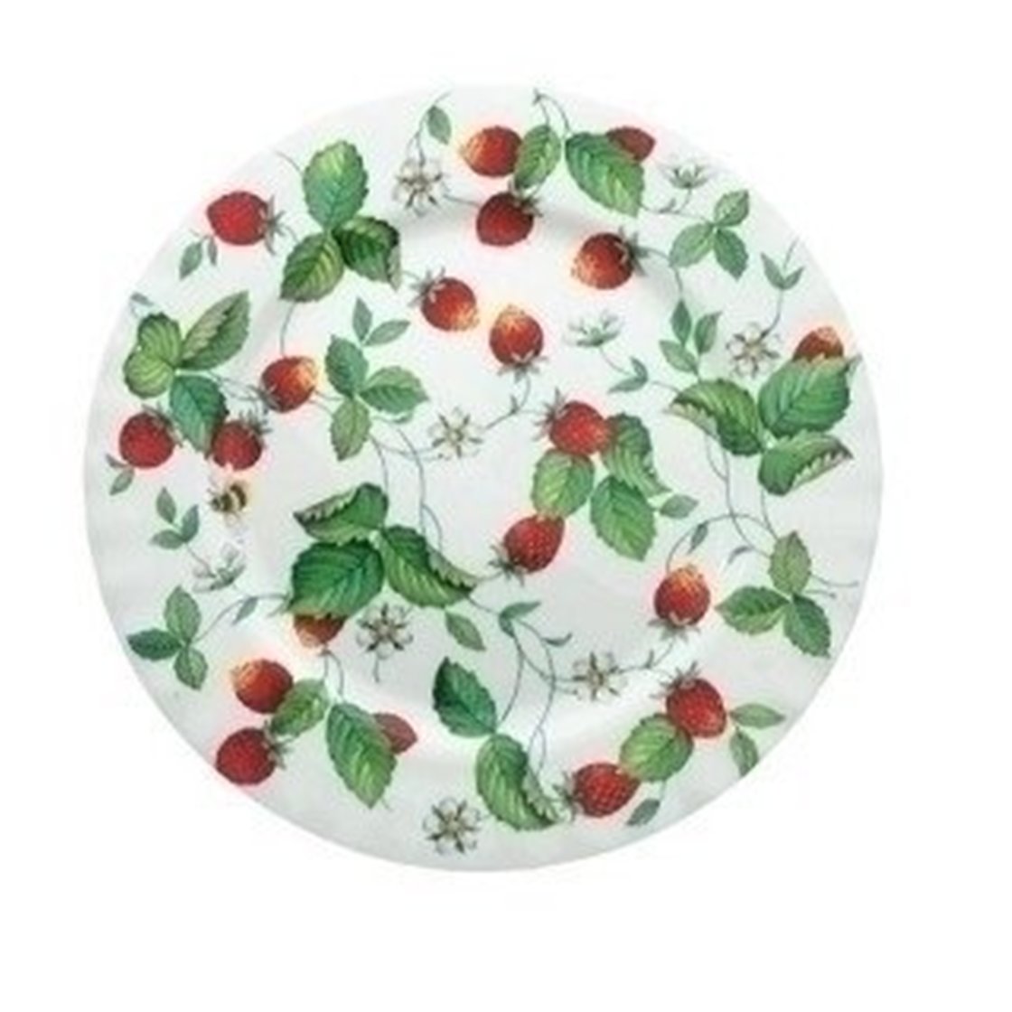 Roy Kirkham Tea/Dessert Plate 20 cm - Alpine Strawberry  Set of 6, Bone China Ceramic, Made in England