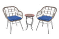 Faux Rattan Basket Chair set with Mosiac accent table-F2129XW2127GY