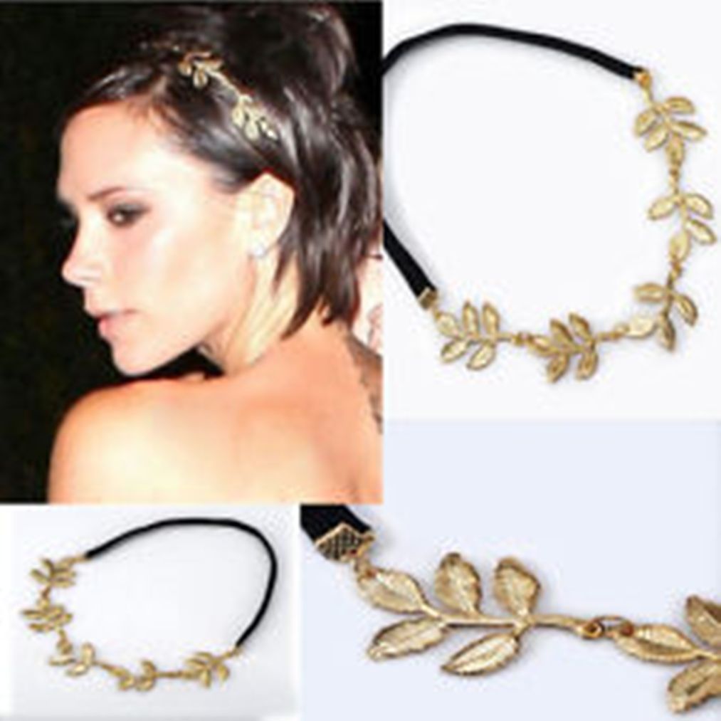 Greek Golden Elegant Leaf Headband