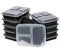 Premium Meal Prep Food Containers w/ Lid 3 Compartment, 10-pack