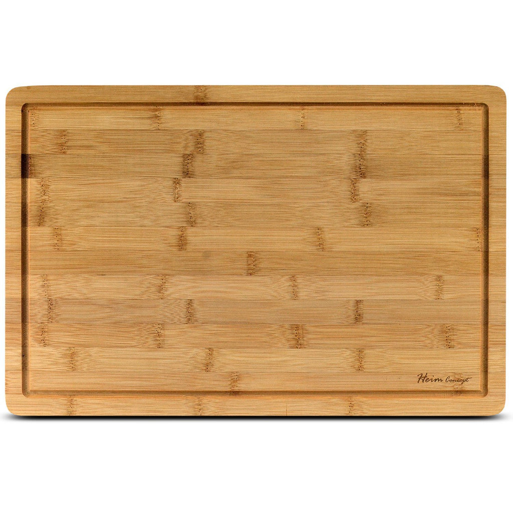 Premium Bamboo Large Cutting Board and Serving Tray Drip Groove