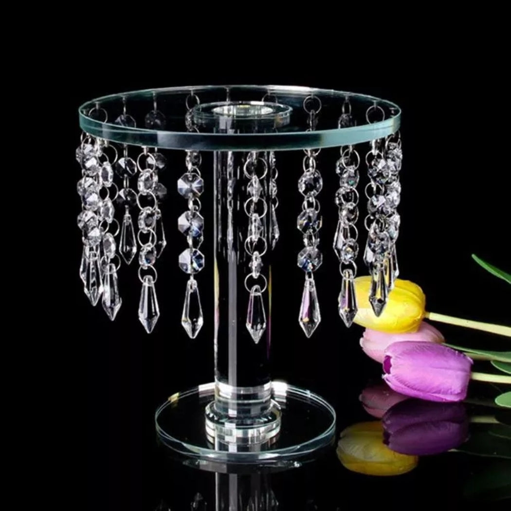 Jiallo Chandelier crystal cake stand 9" diameter