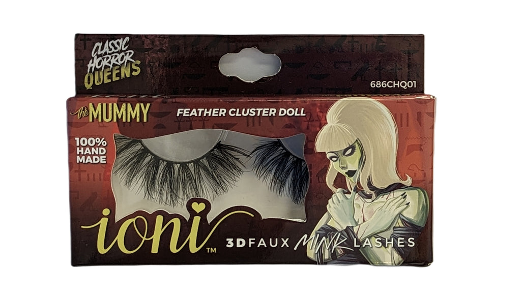 IONI Collector's Premium Edition 3D Faux Mink Lash THE MUMMY Feather Cluster Doll